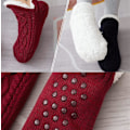 Miniatyrbild 5 av 7: Inomhus Golv Halksäkra Varma Sockor, Handvävda Sammetfodrade Tofflor