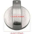 Miniatyrbild 3 av 6: Set med 4 silverfärgade metallknoppar för gasspis, ugn eller häll - fixering h