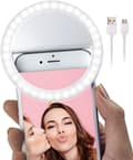 1 Stycke Vit Laddningsbar Selfie Clip Ring Blixt Smartphone Ring