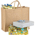 Miniatyrbillede 3 af 5: Jute-taske, firkantet W25*H25*D18cm brun bomuldsrem