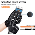 Miniatyrbillede 2 af 5: Læderhandsker til mænd, Vintervarme Touchscreen Motorhandsker Justerbare Sorte Bløde Handsker med Kæshmirforing - Termiske Gaver