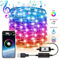 Miniatyrbillede 1 af 5: Mobiltelefonapp Kontrol Lysstreng Julepynt RGB Fu