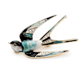 Miniatyrbillede 1 af 5: Premium Smuk Krystal Svale Dyr Brosche Fugl Lapel Nål Badge