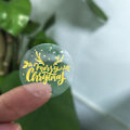 Miniatyrbillede 3 af 4: 500 stk. 3 cm Juleklistermærker i 3 klare gulddesigns til Cra DXGHC