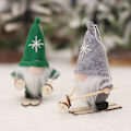 Miniatyrbillede 4 af 7: 4 stk. Julemandstegn med snømand uden ansigt, ski-dukke, jul