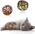 Kattmynta Bollar 2 Pack, Klocka Boll Silver Vine Katt Tuggleksaker för
