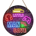Miniatyrbillede 1 af 5: Neon Little Man Cave Skilt, Drenge Teenage Værelse Hængende Vægkunst Dekoration, Julefødselsdagsgave til Søn Barn, Legestue
