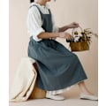 Miniatyrbilde 4 av 5: Kvinner Forkle Japansk Stil Kryss Stropp Bib Solid Farge Bomull Vi