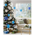 Miniatyrbillede 6 af 7: 12 stk. Frosne Julepynt Snefnug Dekorationer 3D Hul Sno