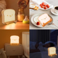 Miniatyrbillede 7 af 7: Sød Natlampe Toastbrød LED Natlampe, Bærbar Soveværelse Senge