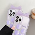 Miniatyrbillede 6 af 7: 2 stk. Lilla Tulipan Blomsterbånd til iPhone 13 Pro Max med Kæde C