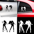 Miniatyrbild 3 av 4: Bilsticker, Ängel och Djävul Sexig Tjej Vattentät Dekoration S