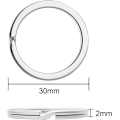 Miniatyrbillede 4 af 5: 30 stk. 30 mm flade nøgleringe i rustfrit stål til bil og hjem