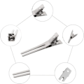 Miniatyrbild 3 av 5: 50 förpackningar DIY Curl Clips, Frisör Dubbla Prong Curl Silver Metall Alligator Clips Metall Krokodil Alligator Hårklämmor för Salo