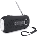 Miniatyrbild 1 av 7: （Svart）Veva Radio, Solpanel Handvev Bärbar Nöd AM/FM W