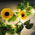 Miniatyrbild 1 av 5: Led Solros String Lights, Konstgjord Solros Garland Wit DXGHC