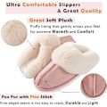 Miniatyrbillede 4 af 5: Dames Slippers Hukommelsesskum Fluffy (Pink, Stor) Blød Varmt Slip On H