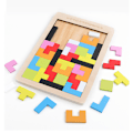 Miniatyrbillede 1 af 5: 40 Træblokke Puslespil Hjernepuslespil Legetøj Tangram Puslespil Inte