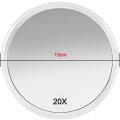 Miniatyrbilde 3 av 4: 20X Forstørringspeil med sugekopper (15 cm rund) - Perfekt for