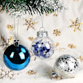 Miniatyrbilde 5 av 5: 6CM Grønne og Røde Julekuler, 30 Pakk Plast Julekuler DXGHC