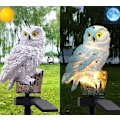 Miniatyrbillede 3 af 6: Solcelle gulvlampe harpiks hvid ugle udendørs vandtæt LED græsplæne l
