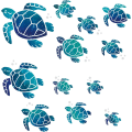 Miniatyrbillede 1 af 7: 12 stk. Havskildpadde Vægstickers Dekoration, Ocean Turtle Vinyl Stickers 1