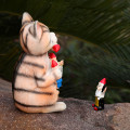 Miniatyrbillede 4 af 5: Dinosaurer spiser dværghaveharpiks ornamenter Ond kat have dværg
