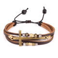 Miniatyrbillede 1 af 5: Religiøst Kors Wrap Armbånd Kvinder Læder Kristent Smykke Fo
