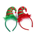2-pack Julhuvudband Randig Tomteluva Horn Fjäder Jul