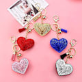 Miniatyrbillede 7 af 7: Bling Glitter Nøglering Krystal Rhinestone Kærlighed Hjerte Design Nøgle R