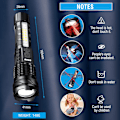 Miniatyrbillede 5 af 7: A76 Ultra Kraftful LED Lommelygte 20000 Lmens USB Genopladelig Flashli