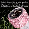 Miniatyrbillede 2 af 5: Dobbelt USB Billader Hurtig Opladning 3.0 Bling Bling Krystal Bil Dekoration