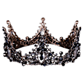 Miniatyrbilde 1 av 5: Barokk krone svart brudekrystall tiara krone gotisk bryllup hodeplagg