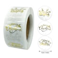 Miniatyrbillede 2 af 4: 500 stk. 3 cm Juleklistermærker i 3 klare gulddesigns til Cra DXGHC