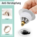 Miniatyrbillede 4 af 5: Universal Pop-Up Håndvask Aftapning, 2 Dele Anti-Tilstopning Aftapningsfilter, Rustfrit Stål og Ren Kobber Badekar Aftapning, Hårfilter Anti-Lugt til Huller fra 33 til 42mm