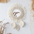 Macrame Vägg Spegel - Boho Frans Rund Handgjord Dekoration
