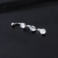 Miniatyrbild 4 av 5: 2 st. piercing smycken runda zirkon navelring navelpiercing