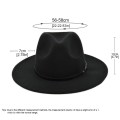 Miniatyrbillede 3 af 5: Ulden tophat jazzhat retro sort ulden jazzhat flad skygge stor