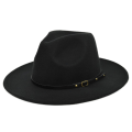 Miniatyrbillede 1 af 5: Ulden tophat jazzhat retro sort ulden jazzhat flad skygge