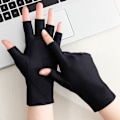 Miniatyrbild 3 av 5: UV-skyddande Is-Silke Spandex Halvfingerhandskar Manikyr Ge