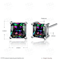 Miniatyrbillede 3 af 4: 18K Hvidguldbelagte Multifarvede Sorte Cubic Zirconia Ørestik