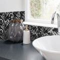Miniatyrbillede 4 af 7: Sorte mosaik badeværelse køkken flisestickers 25 stk. soveværelse dekoration