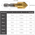 Miniatyrbillede 5 af 6: 6 stk. Træbearbejdnings-Countersinks, 90° HSS Konisk Countersink, Carbi
