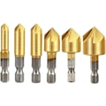 Miniatyrbillede 1 af 6: 6 stk. Træbearbejdnings-Countersinks, 90° HSS Konisk Countersink, Carbi