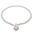 Miniatyrbild 2 av 4: Pearl Bead Necklace Damer Dammode Rhinestone Shell He DXGHC