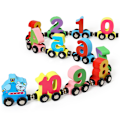 Pikkukuva 1 / 6: 12-osainen puinen junarata, jossa on magneettiset numerot, sisältää 1 veturin, taaperoille pojille ja tytöille, yhteensopiva