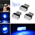Pikkukuva 1 / 5: 3x Auton sisävalaistus Mini USB LED Neon tunnelmavalaistus B