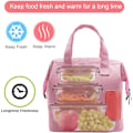 Miniatyrbillede 2 af 5: Isoleret Pink Lunchtaske Enkel Bento Køletaske Lunchtaske