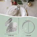 Miniatyrbild 5 av 5: Bladformade servettringar (12 set)(silver) DXGHC