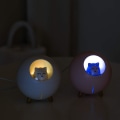 Miniatyrbilde 2 av 5: （Hvit）Katt Dyr Multi-Modus Fargerik LED Nattelys Liten Mini Spr